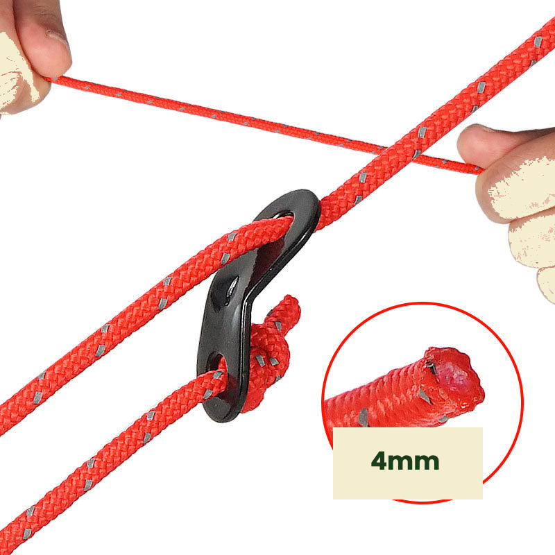 Reflective Tent Guy Ropes 4mm - attachment demo