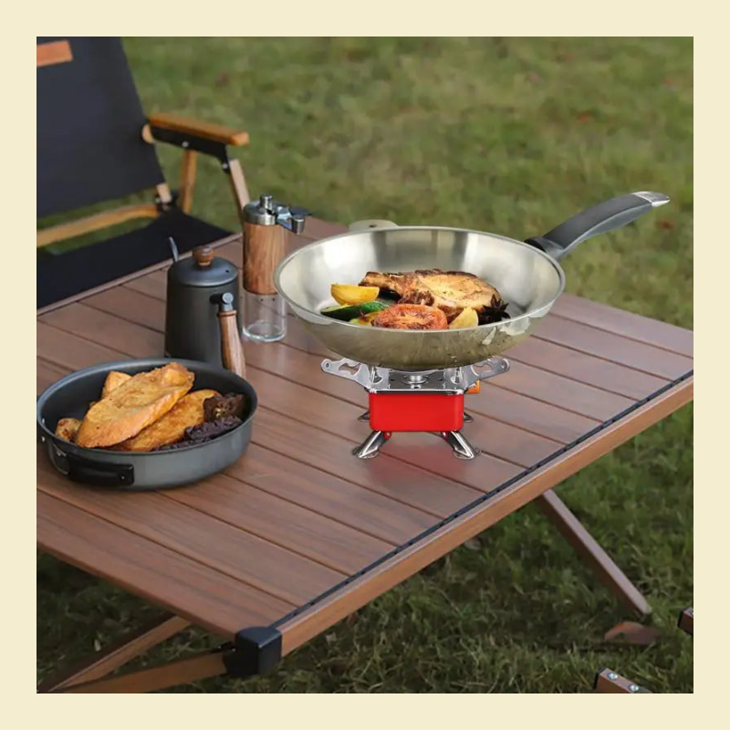 Foldable Windproof Camp Stove on tan background 5