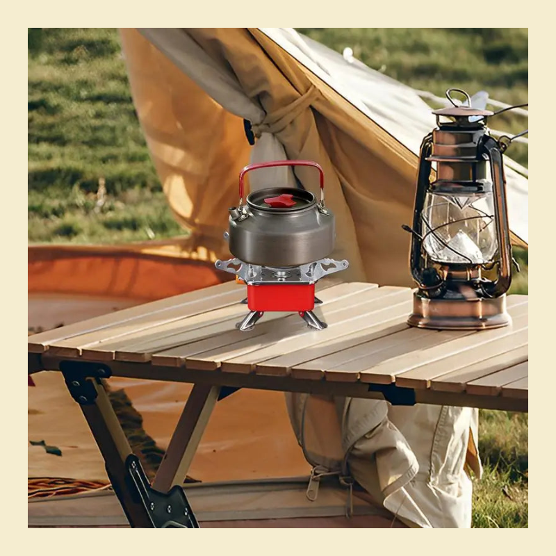 Foldable Windproof Camp Stove on tan background 6