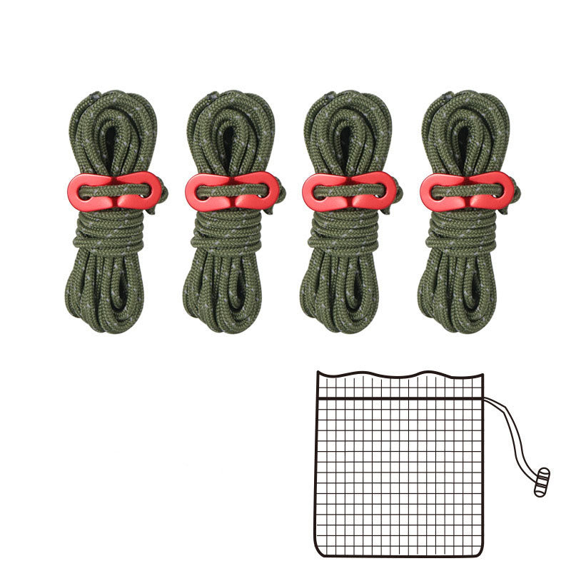 Reflective Tent Guy Ropes with Windproof Buckles for Camping