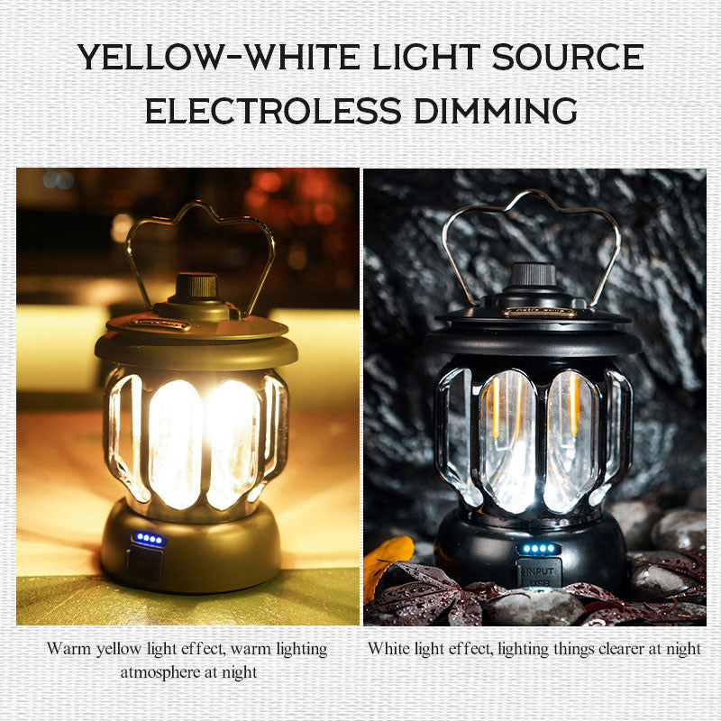 Retro Rechargeable LED Camping Lantern with Long Battery Life