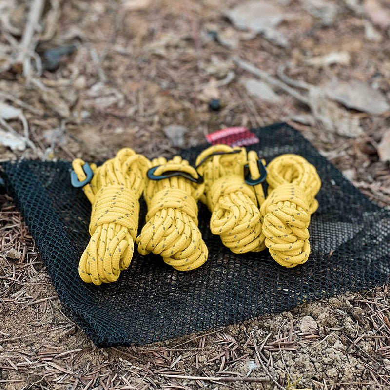 Reflective Tent Guy Ropes with Windproof Buckles for Camping