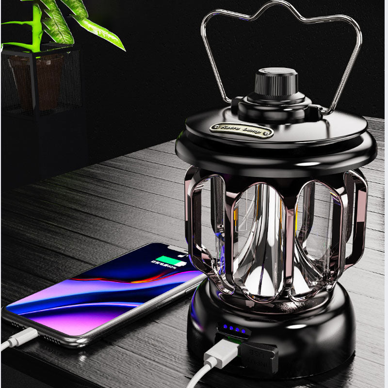 Retro Rechargeable LED Camping Lantern with Long Battery Life