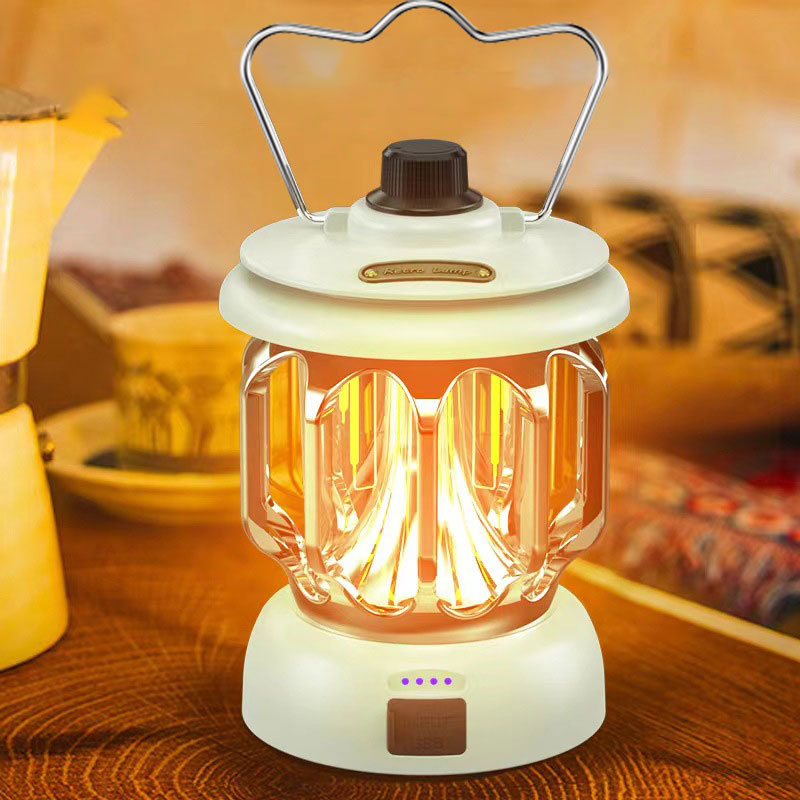 Retro Rechargeable LED Camping Lantern with Long Battery Life