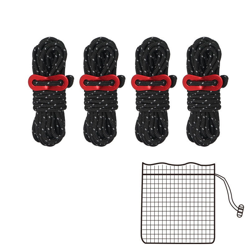 Reflective Tent Guy Ropes with Windproof Buckles for Camping