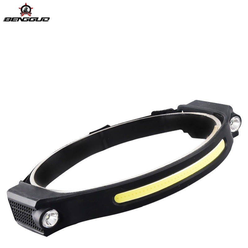 Induction COB Headlamp USB Charging Dual Light Source Night Running Headlamp Outdoor Mountaineering Field Camping Induction Headlamp
