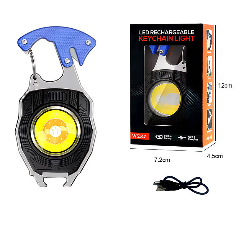 Multifunctional LED Keychain Work Light with Rechargeable Lighter