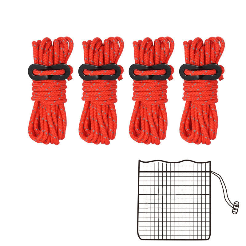 Reflective Tent Guy Ropes with Windproof Buckles for Camping