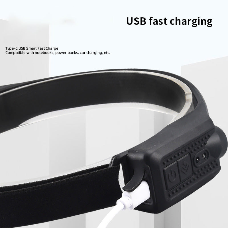 Induction COB Headlamp USB Charging Dual Light Source Night Running Headlamp Outdoor Mountaineering Field Camping Induction Headlamp