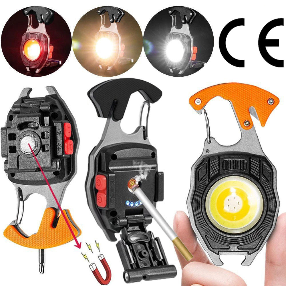 Multifunctional LED Keychain Work Light with Rechargeable Lighter