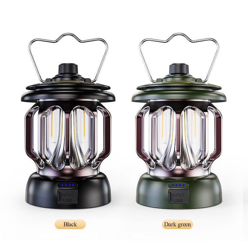 Retro Rechargeable LED Camping Lantern with Long Battery Life