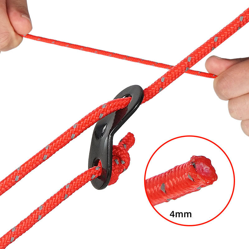 Reflective Tent Guy Ropes with Windproof Buckles for Camping