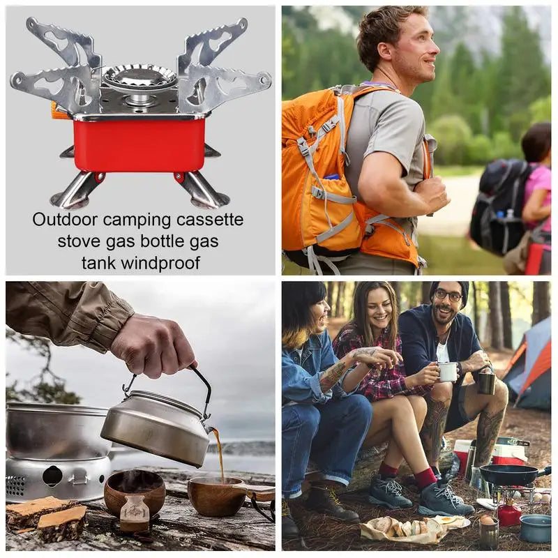 Foldable Windproof Portable Camp Stove Burner for Backpacking and Hiking
