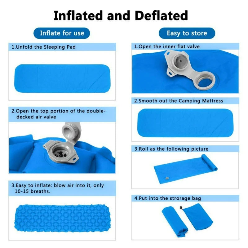 Insulated Inflatable Camping Sleeping Pad and Air Mattress