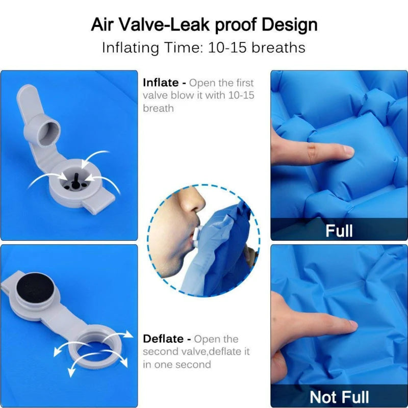 Insulated Inflatable Camping Sleeping Pad and Air Mattress