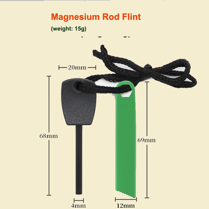 Magnesium Flint Fire Starter green