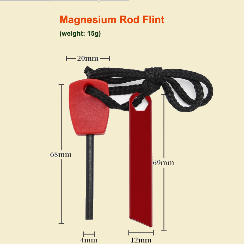 Magnesium Flint Fire Starter red