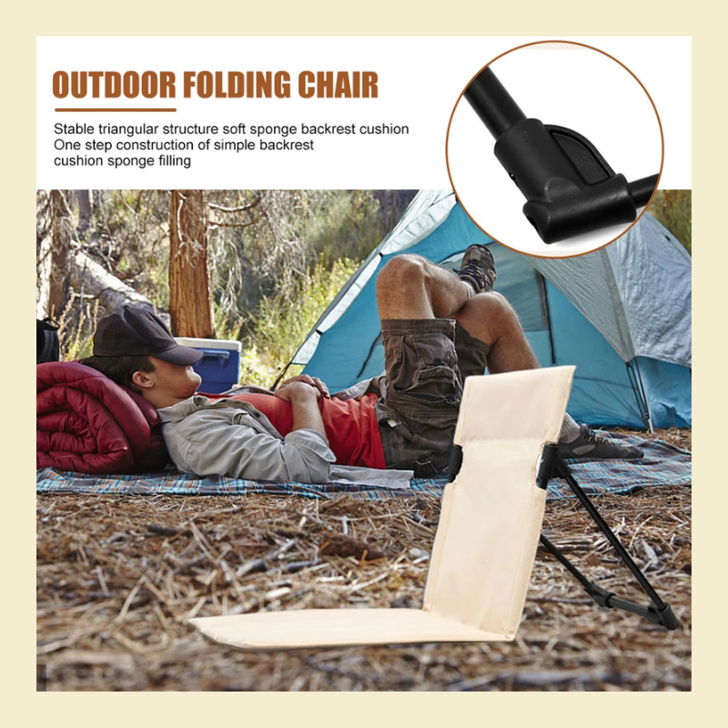 Foldable Camping Chair with Backrest in use outdoors