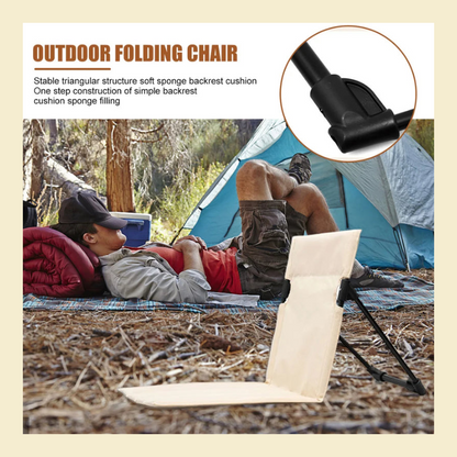 Foldable Camping Chair with Backrest in use outdoors