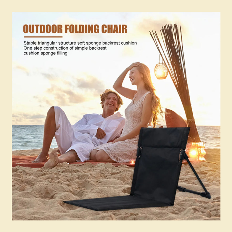 Foldable Camping Chair with Backrest beach sunset lifestyle