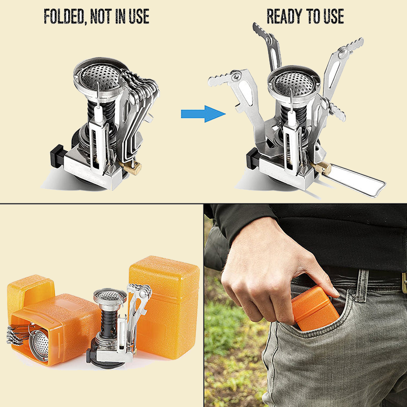 Portable Mini Camp Stove gas canister connection