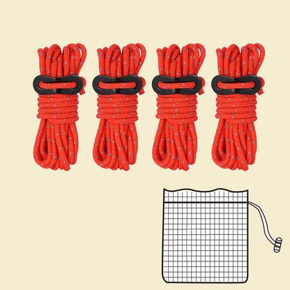 Reflective Tent Guy Ropes 4mm - orange set