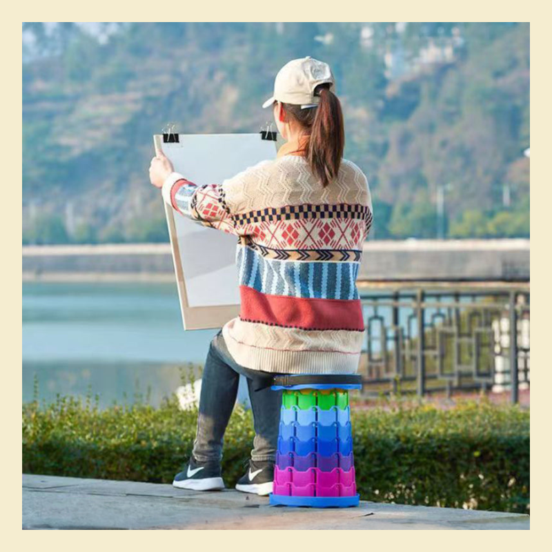 Heavy-Duty 400lb Folding Stool in use outdoors