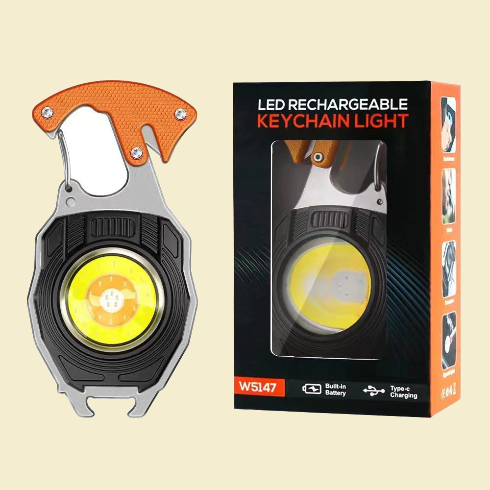 LED Keychain Light with Lighter - product and box