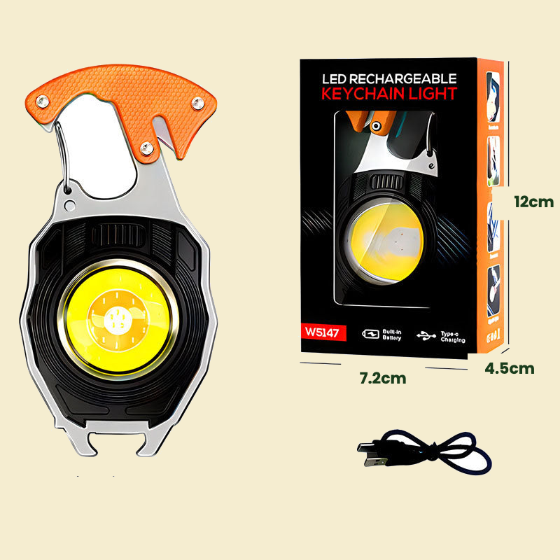 LED Keychain Light with Lighter - orange dimensions
