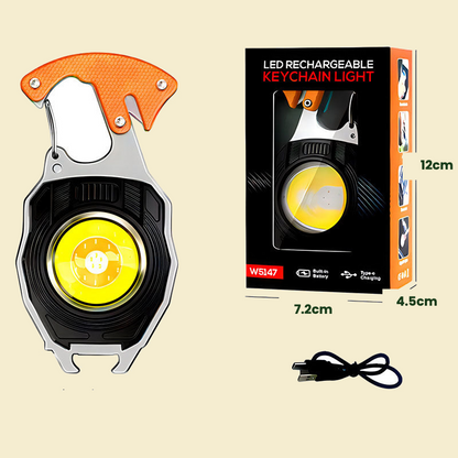 LED Keychain Light with Lighter - orange dimensions