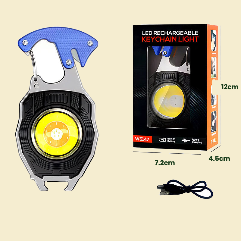 LED Keychain Light with Lighter - blue dimensions