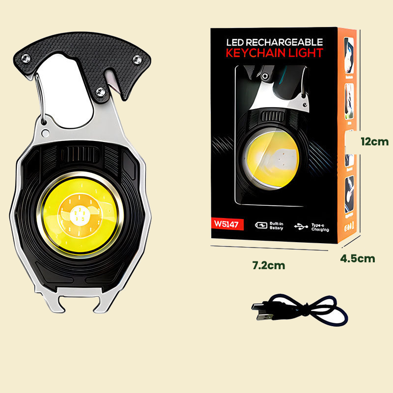 LED Keychain Light with Lighter - black dimensions