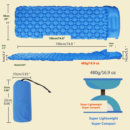 Insulated Camping Sleeping Pad dimensions