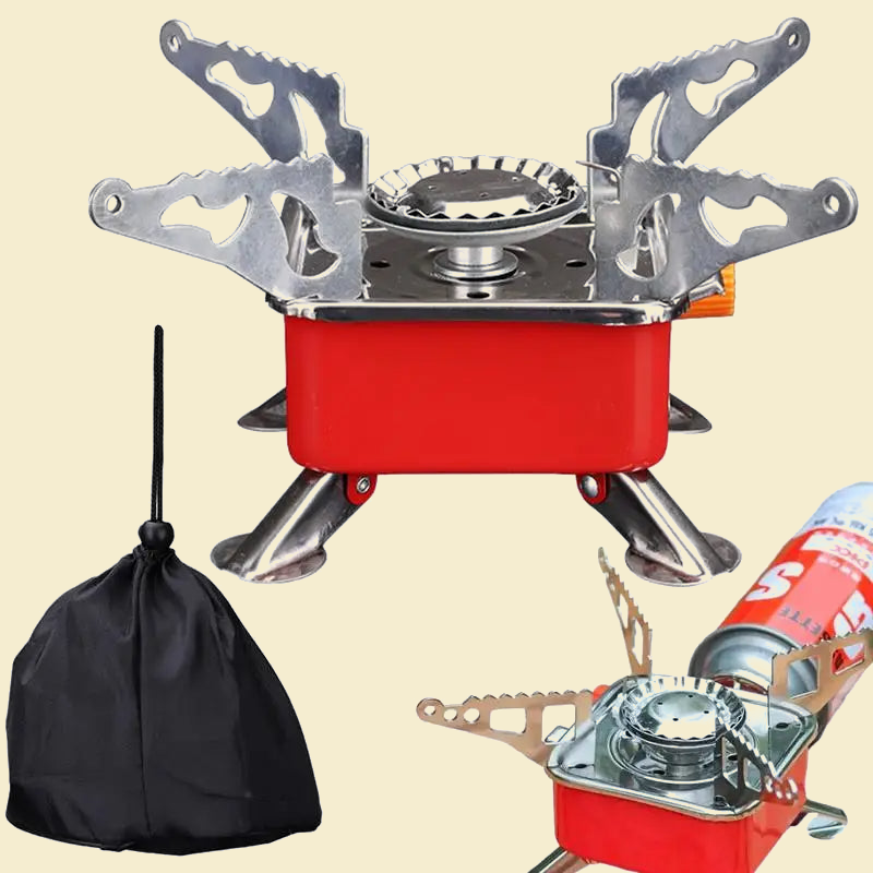 Foldable Windproof Camp Stove on tan background 1
