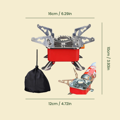 Foldable Windproof Camp Stove on tan background 1