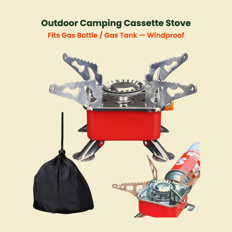 Foldable Windproof Camp Stove on tan background 2