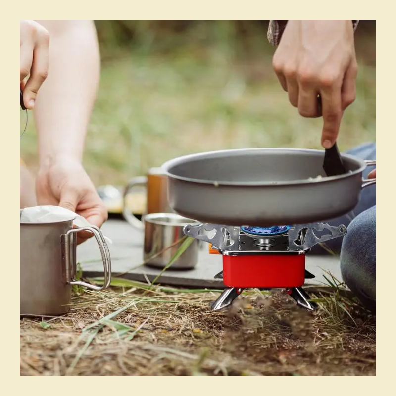 Foldable Windproof Camp Stove on tan background 4