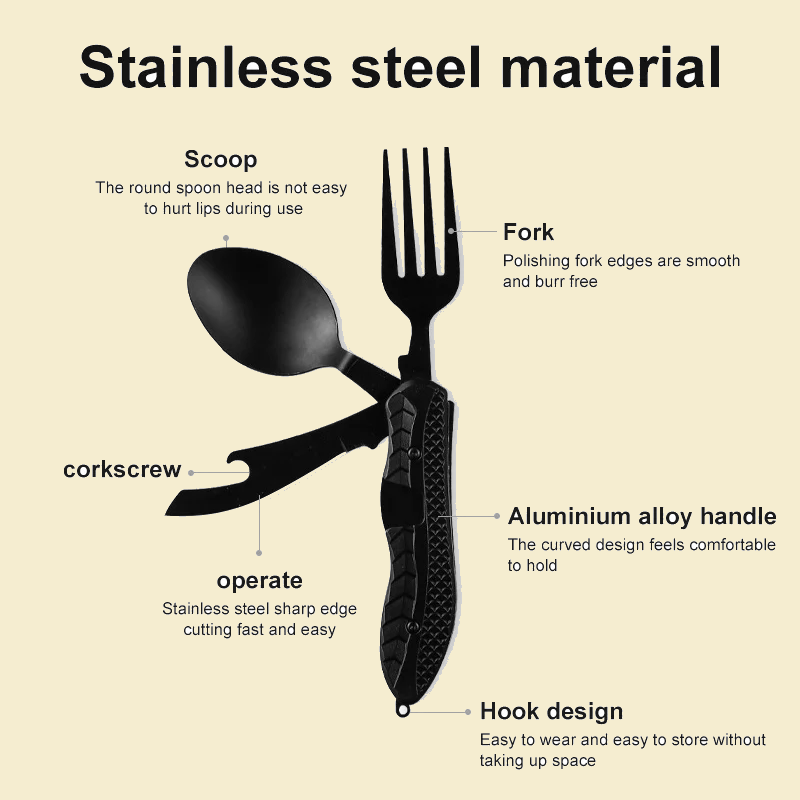 Stainless Steel Camping Tableware Set 4