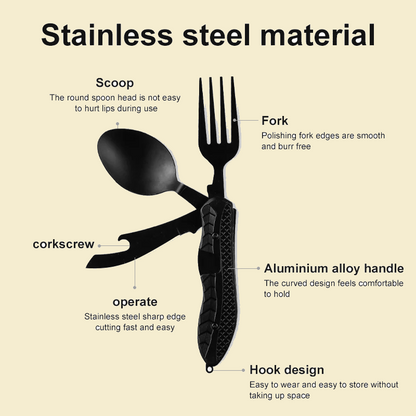 Stainless Steel Camping Tableware Set 4
