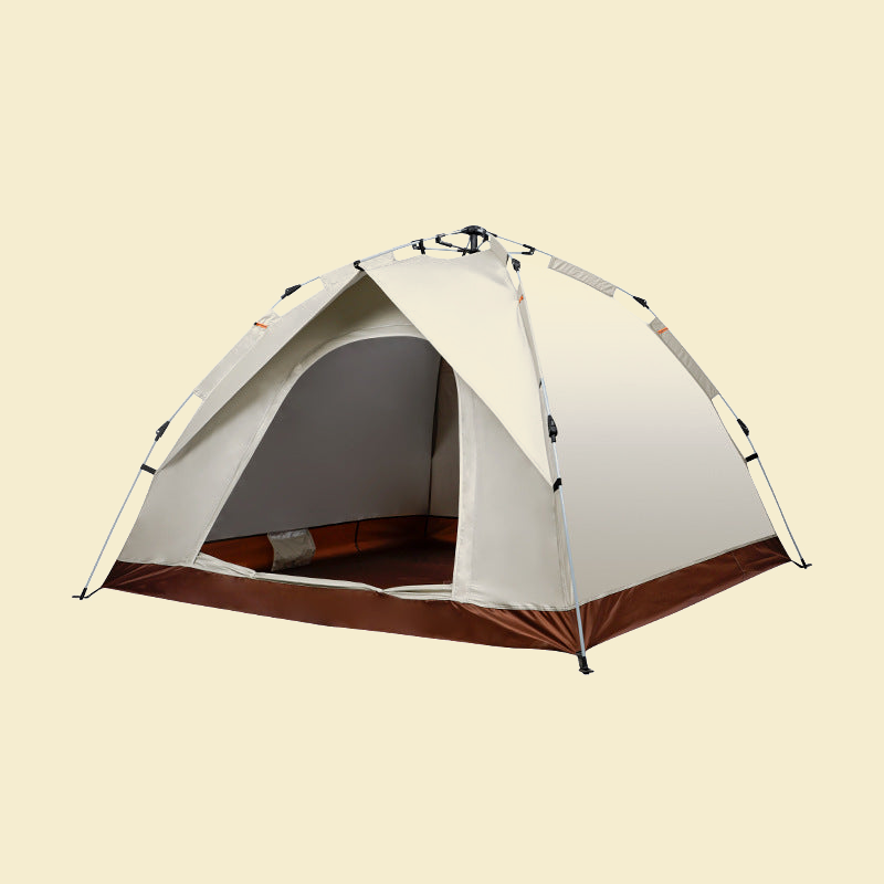 Quick-Setup Waterproof Camping Tent on tan background