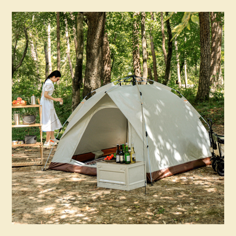 Quick-Setup Waterproof Camping Tent product photo on tan background 6