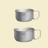 Titanium alloy camping pot on tan background