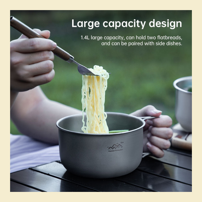 Titanium Alloy Camping Pot large capacity design