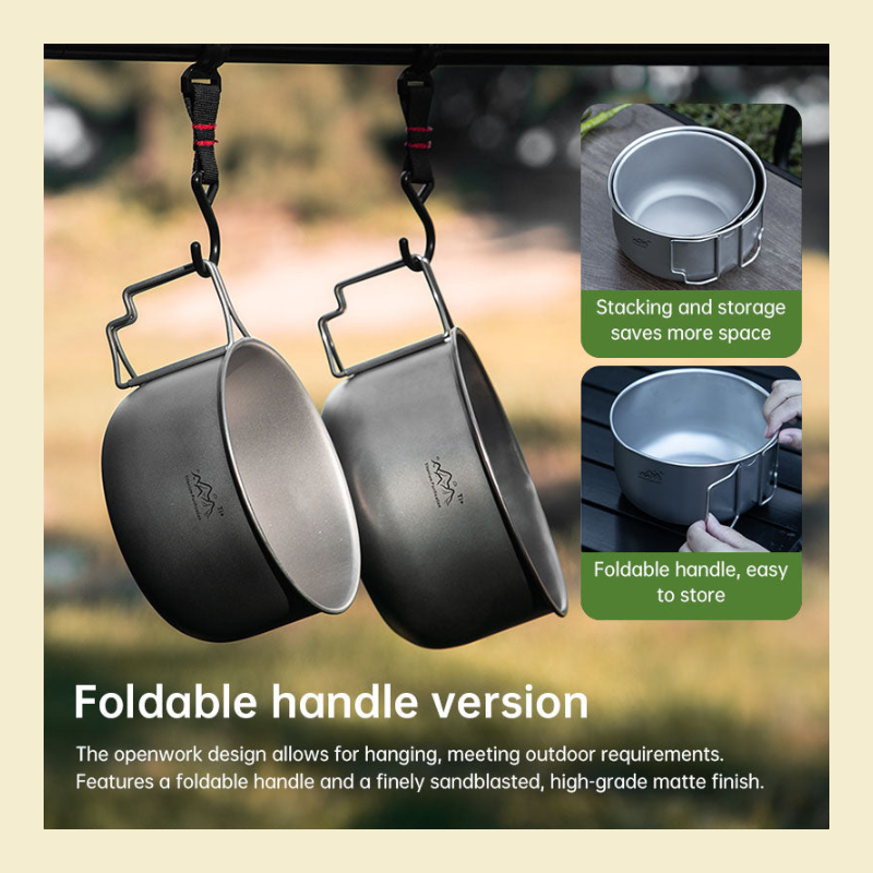 Titanium Alloy Camping Pot in use