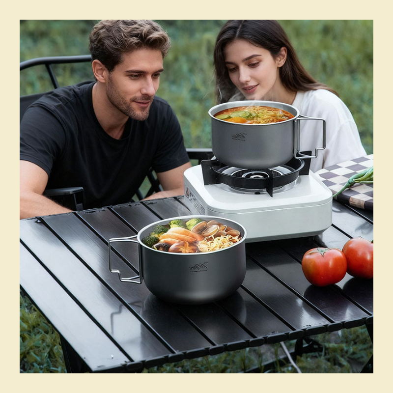 Titanium Alloy Camping Pot detail view